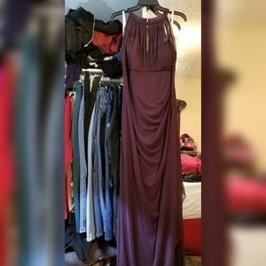 David’s bridal bridesmaid plum dress S16